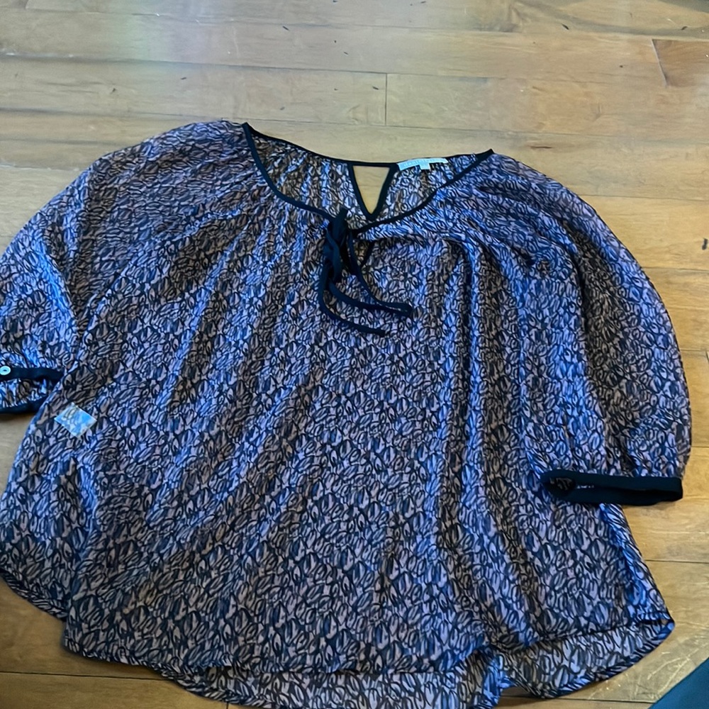Large semi sheer blouse by Daniel rainn